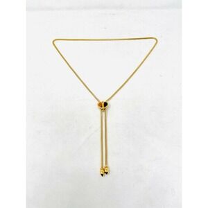 Vintage Heart Lariat Necklace w/ Stones